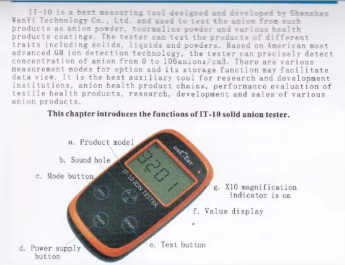 Mineral ion tester for accurate ions testing less cost! High efficiency IT-10 Mineral negative ion tester detector