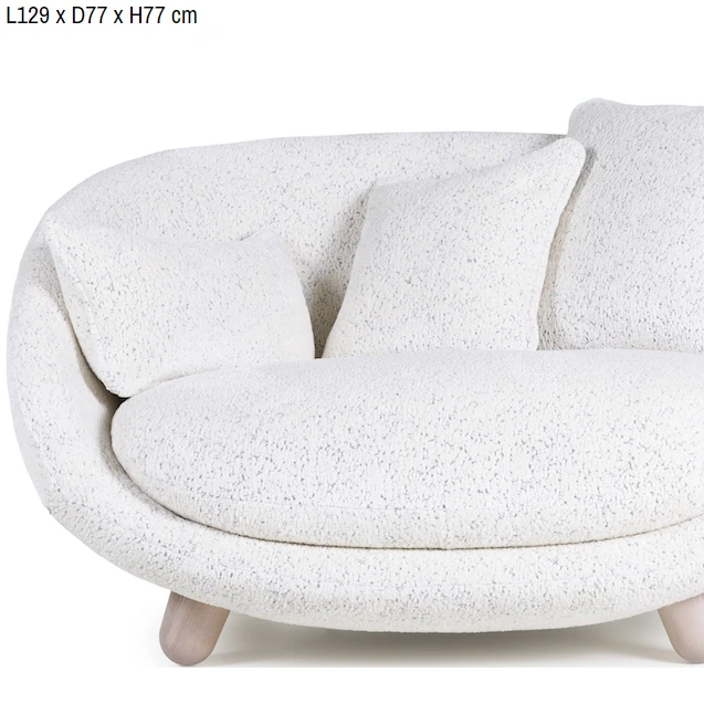 
Modern Luxury Upholstered Nest Shape Love Seat Living Room Velvet Fabric Customized Colors Lounge Chair 