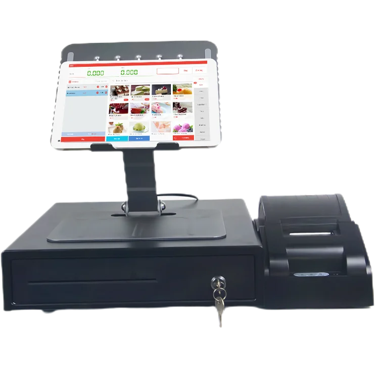 Smart Tablet POS system software for small shops using dine-in solution with 58mm thermal printer and cash drawer