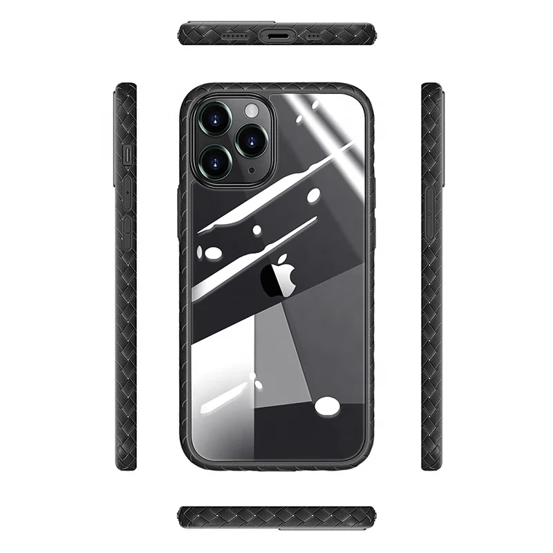 
Shockproof Camera Lens Protect Clear TPU Woven Transparent Acrylic Phone Case Cover For Iphone12 Pro Max 