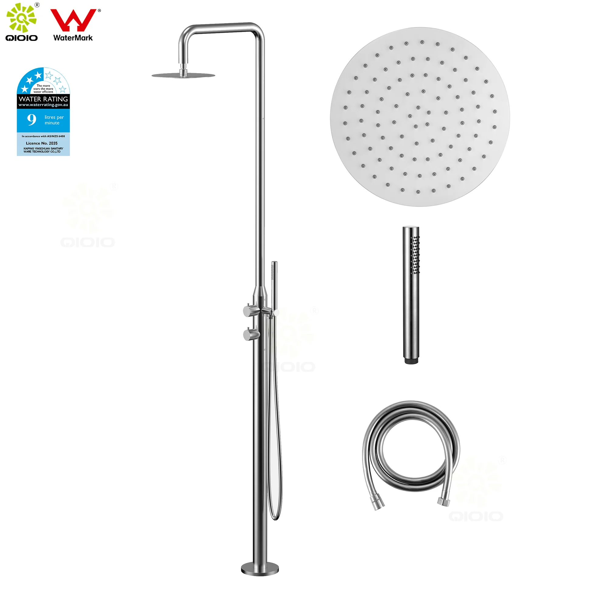 Marine grade 316L  stainless steel Freestanding  outdoor pool shower  swimming pool beach garden  courtyard shower mixer