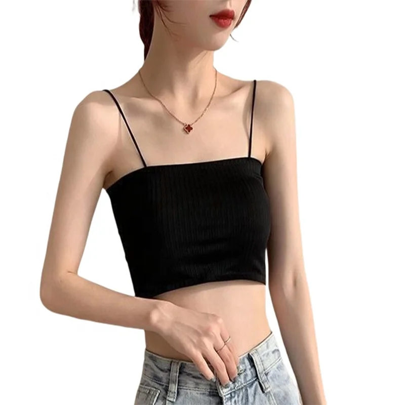 4111 Newest OEM Design Thread Ice Silk Beauty Back Bra Silk Chest Wrap Girl Vest One Word Collar Women Tube Bra