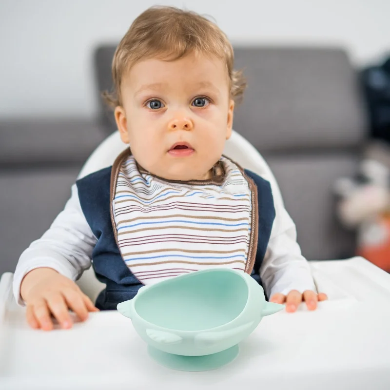New Anti Slip Bpa Free Cute Matching Baby Feeding Products Silicone Baby Bowl With Suction