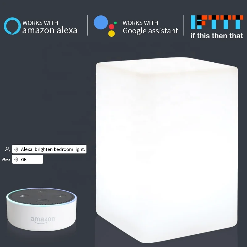 Приложение Wi Fi управление квадратный 10 см usb зарядка кровать лампы smart led ночник для