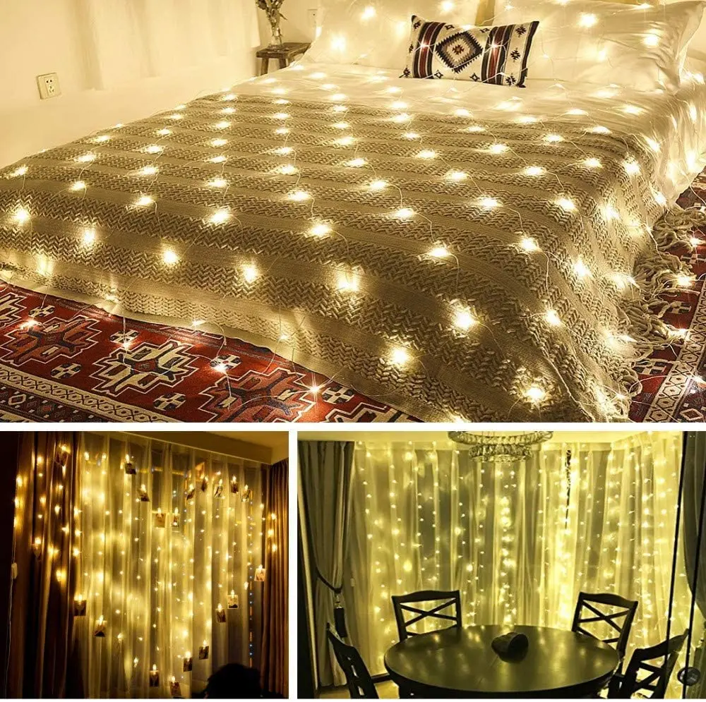 Led Outdoor Mesh Fairy Solar String Lights For Garden Festival Christmas Tree Lighting