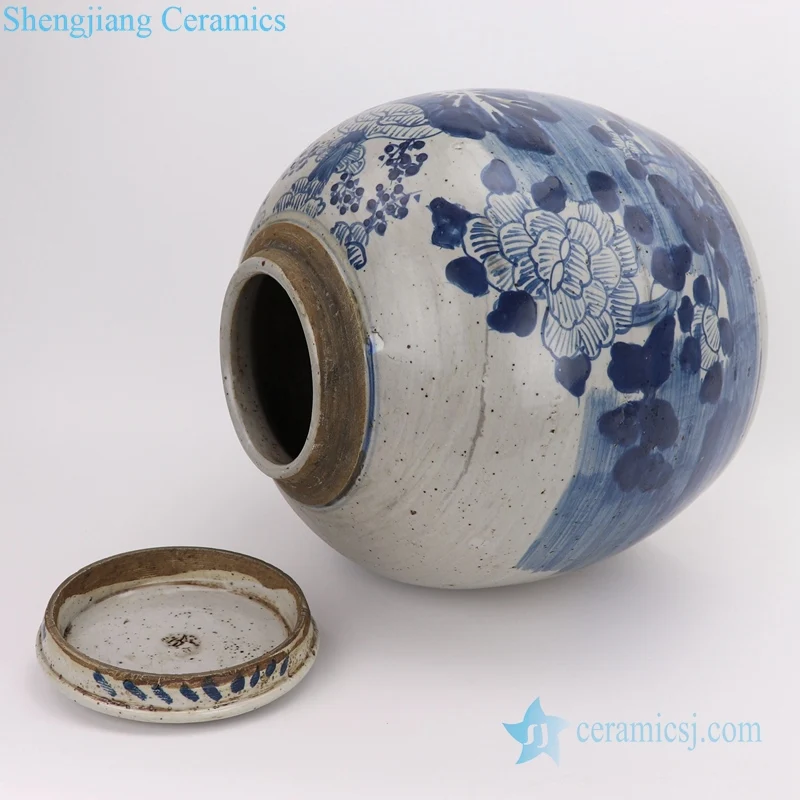 RZEY1217H-L-S Antique hand painted blue and White lotus pattern porcelain home decoration vase