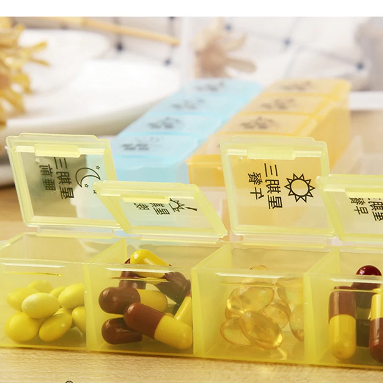 2Nd Gen Design Weekly Pill Box Large Compartments Pill Box Portable Travel Pill Organizer Storage Cases