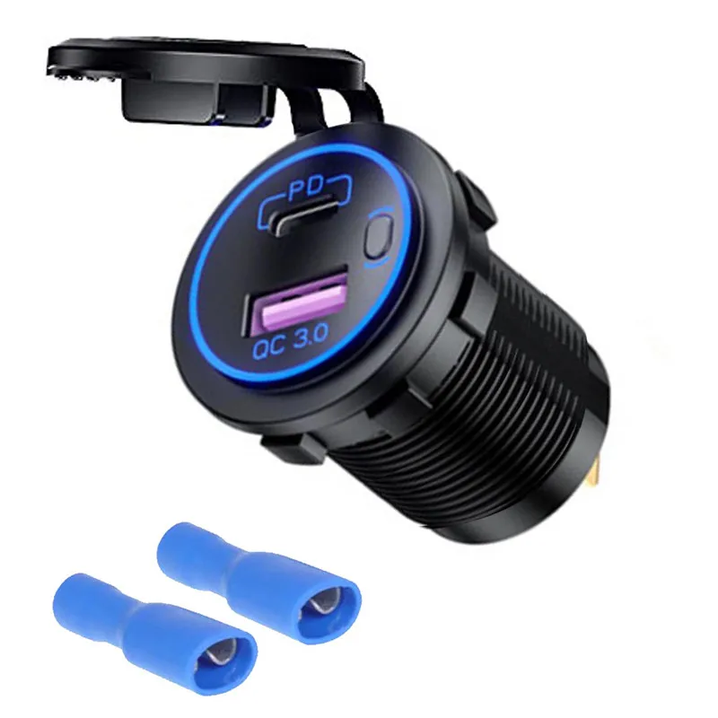 Автомобильное зарядное устройство с двойным USB-портом 12 В 5 QC3.0 PD