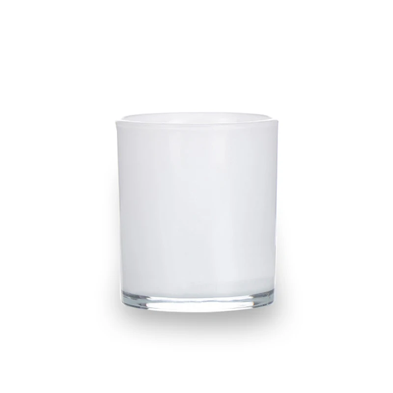 6 Oz 8 Oz 12 Oz White Frosted Glass Candle Holder Glass Candle Jar Without Round Cover