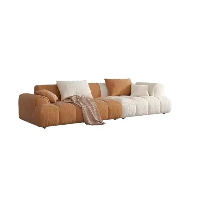 Light luxury no-wash sofa light luxury modern simple living room in-line square small apartment fabric in-line sofa