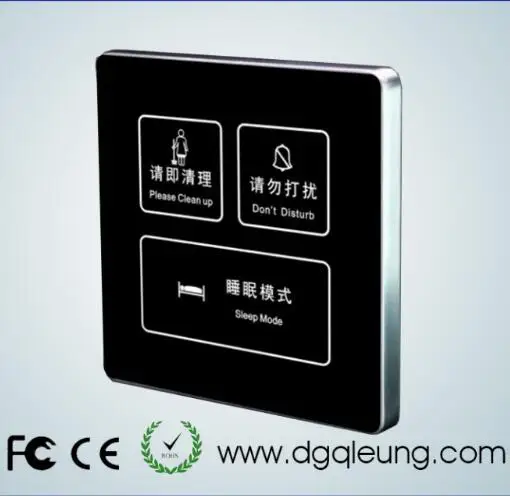 High quality Crystal Glass Panel Touch Switch Hotel light wall Smart Switch with dnd switch