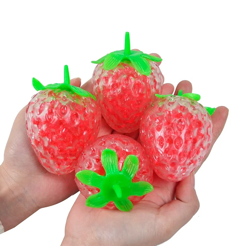 Simulation Anti-stress TPR Strawberry Squishy Toys Popularity Soft Hot Selling Ball Relief Squeeze Toy