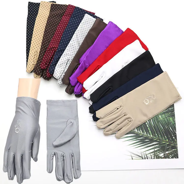 HZS-24006 Wholesale Hot Selling Lady Full Finger with Rose Embroider Muslim Hand Gloves Prayer Muslim glove