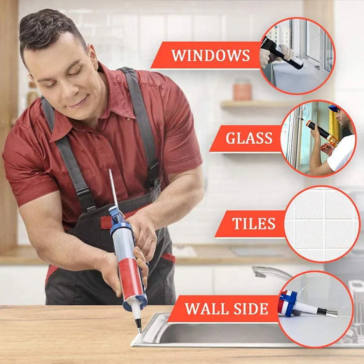 Tool Kit 18 piece set caulk Nozzle Applicator Kitchen bathroom window tile caulk repeatable caulk finish