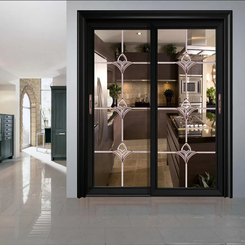 
Aluminum alloy very narrow frame glass door three linkage translation metal curved folding fittings sliding door 