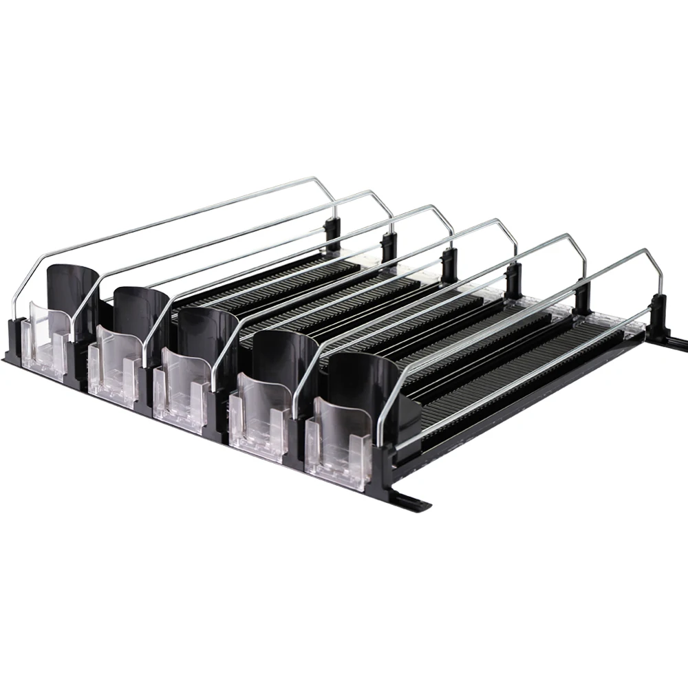 Shelf pusher Drink Organizer for Fridge, Self-Sliding soda Can Dispenser for Refrigerator Adjustable Width Roller type pusher