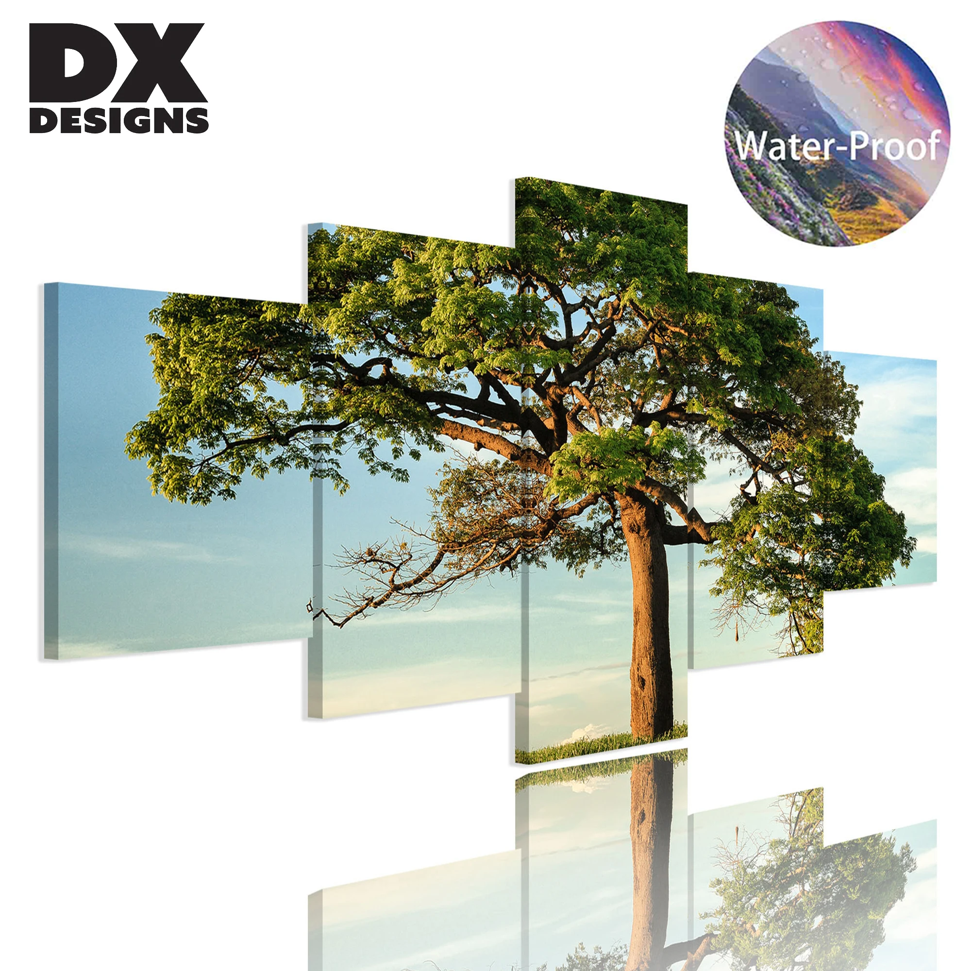 Водонепроницаемая Картина на холсте с изображением дерева Настенная картина для гостиной ванной комнаты галереи внутренняя рамка аксессуарами подвешивания