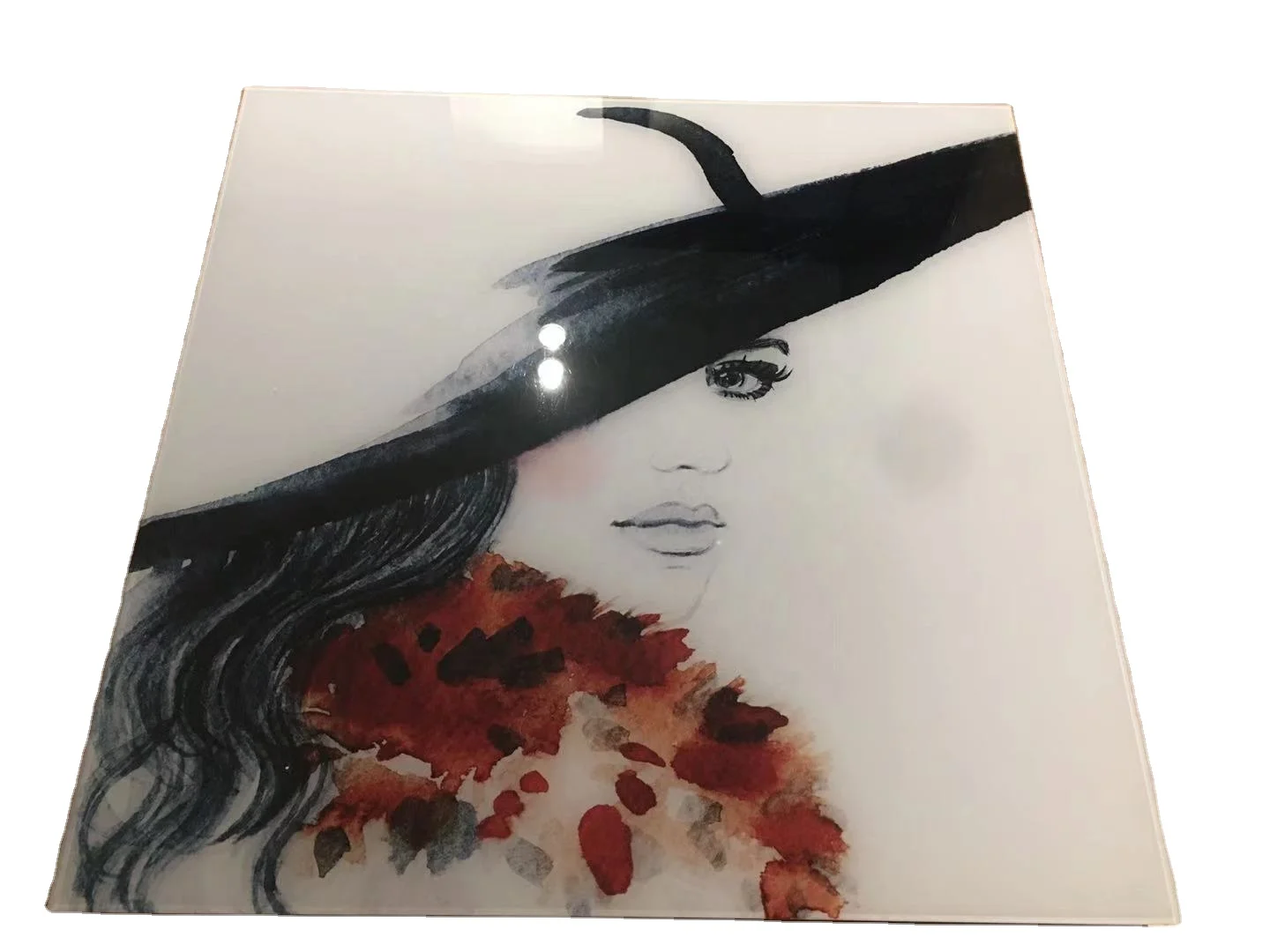 High Quality Red lip Wall Art Modern Human Figures picture Canvas print  Girl Face  Acrylic Paintings for home decor