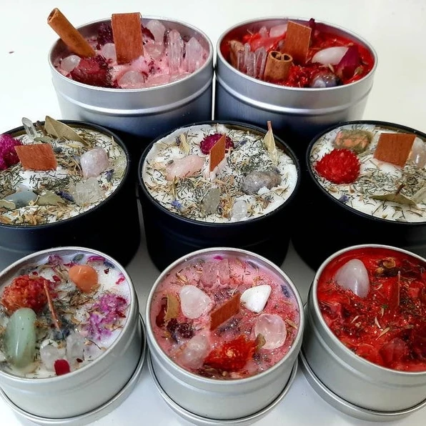 Crystal Gemstone Valentines Self Care Gifts Vegan Love Spell Witch Decor Magic Candle
