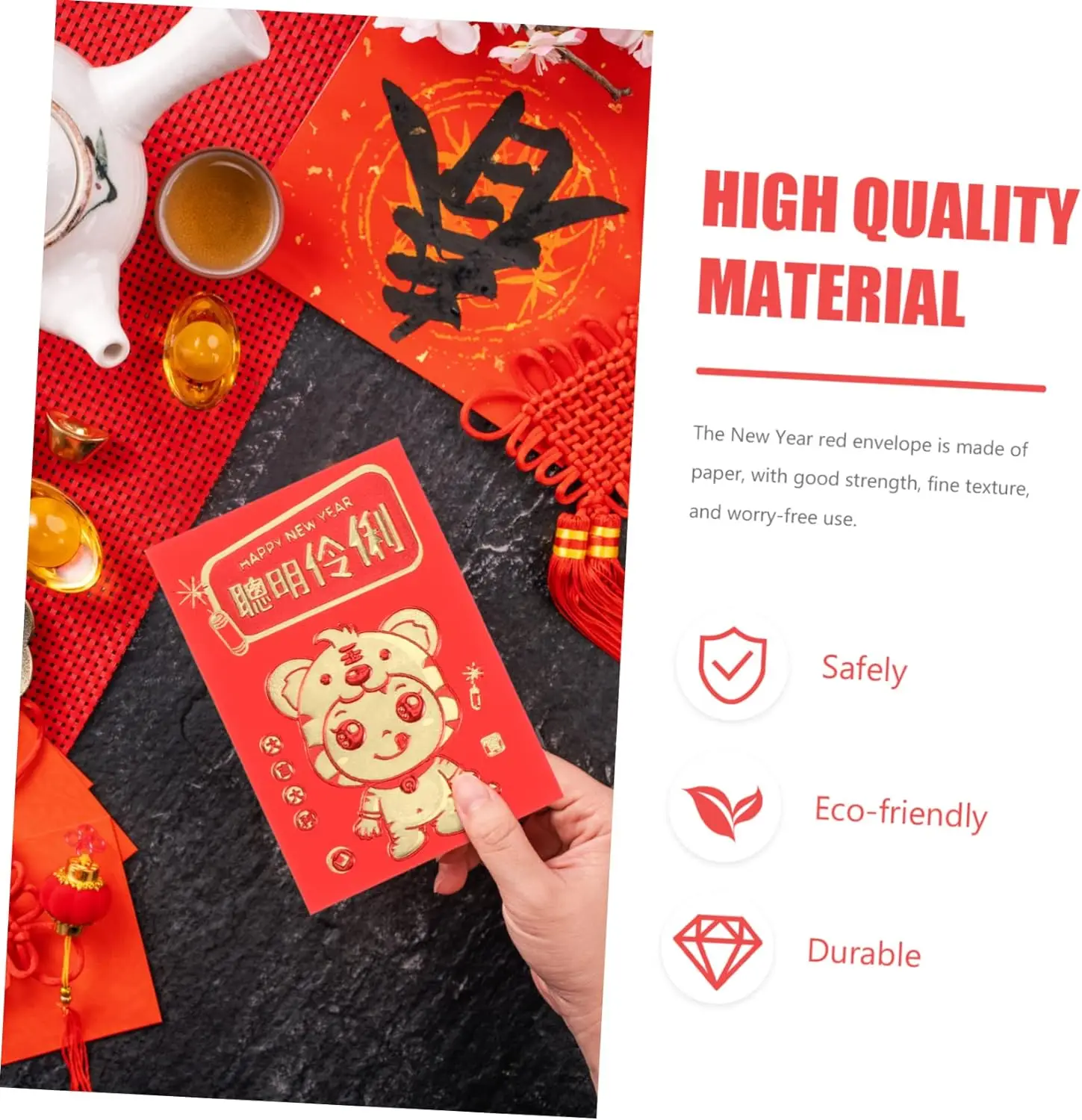 Year of The Tiger Red Envelope New Year Style Red Packets Chinese Lucky Money Pockets Year of The Red Envelope