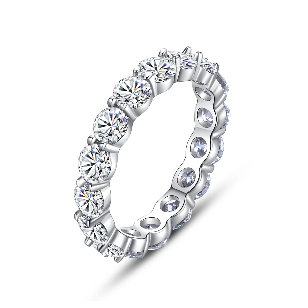 CZCITY All Moissanite Ring Diamond Engagement VVS Woman Real Wedding Jewelry Moissanite Ring 925 Sterling Silver