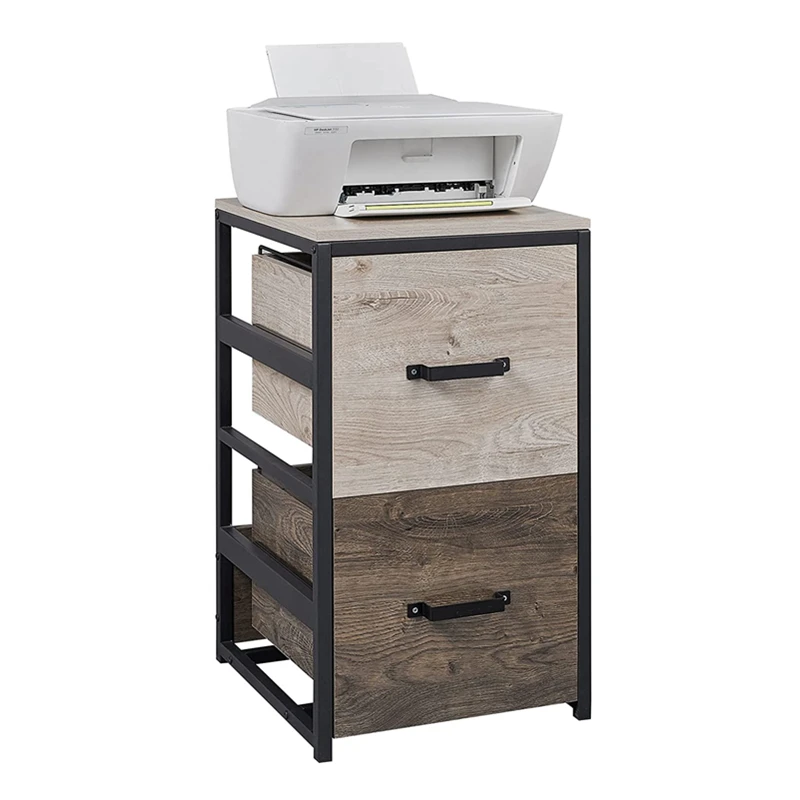 Wood File Cabinet with 2 Drawers Metal Frame  MDF Vertical Filing Cabinet for Legal Letter Storage Cabinet From TianHeng Factory