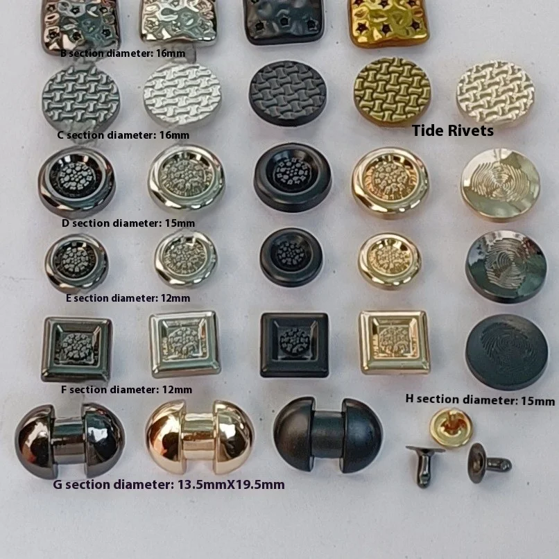 Pyramid Square Snowflake Pattern Collusion Nails Plating Technique Jeans Bags Leather Goods Packaging Accessories Rivets