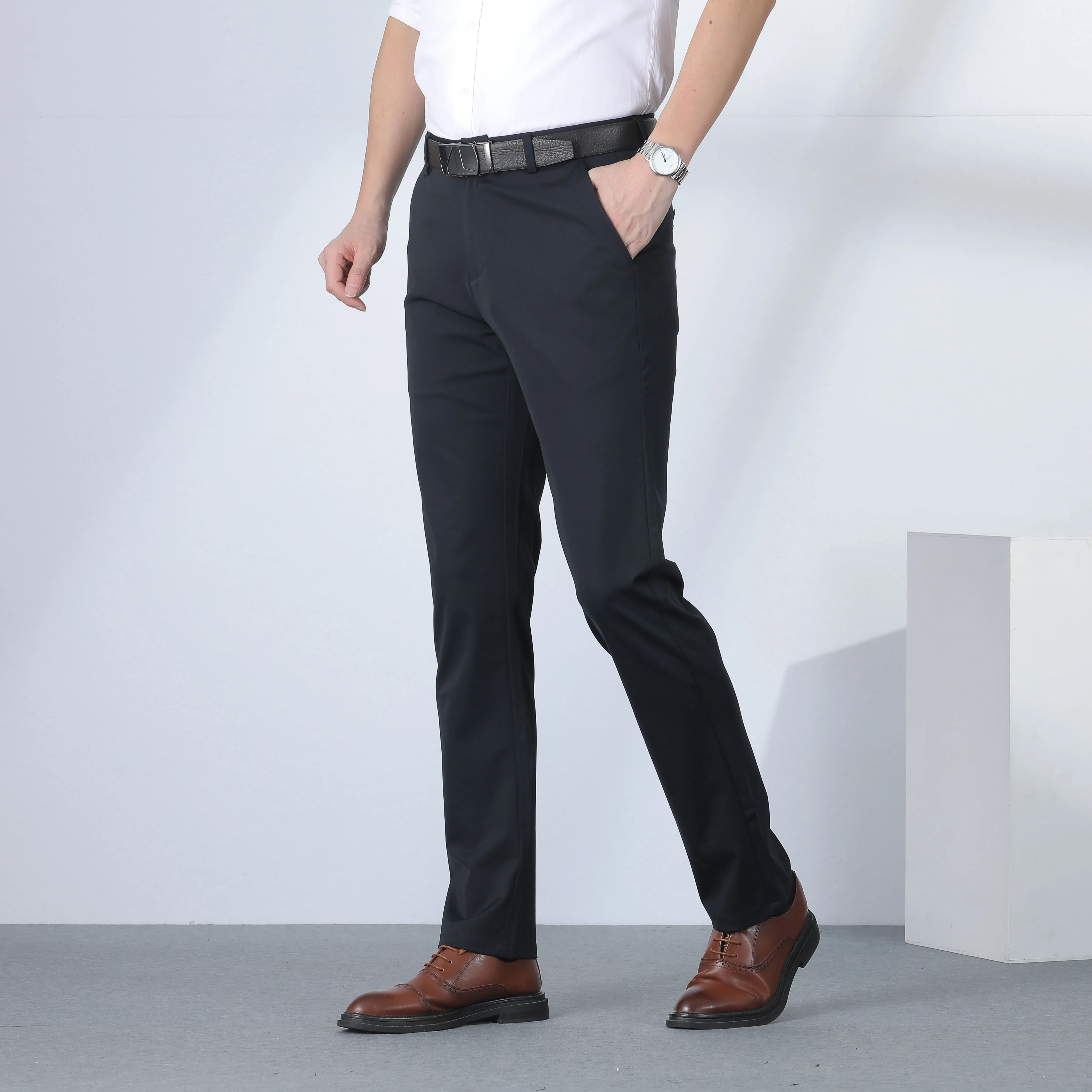 Оптовая продажа, удобные дышащие деловые мужские формальные брюки, одежда