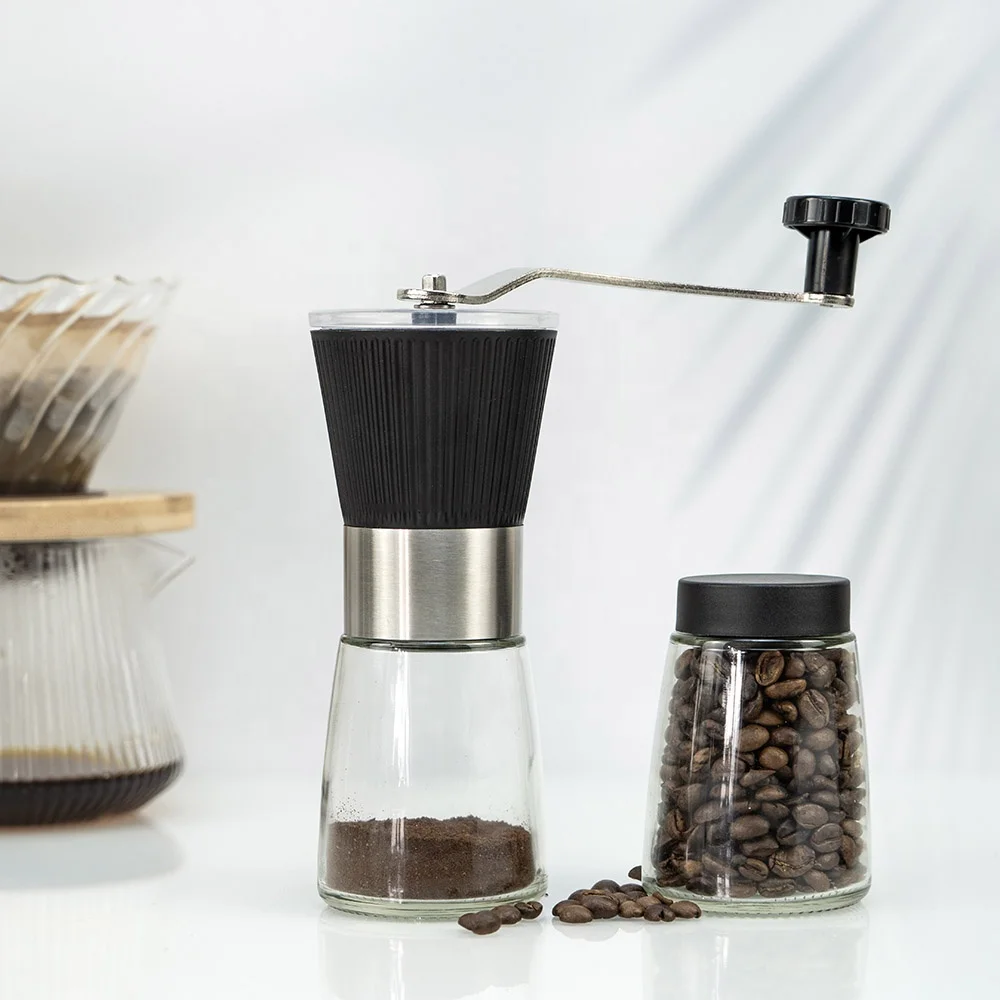 Portable Glass Grinder Coffee Manual Stainless Steel With Ceramic Burr Core
