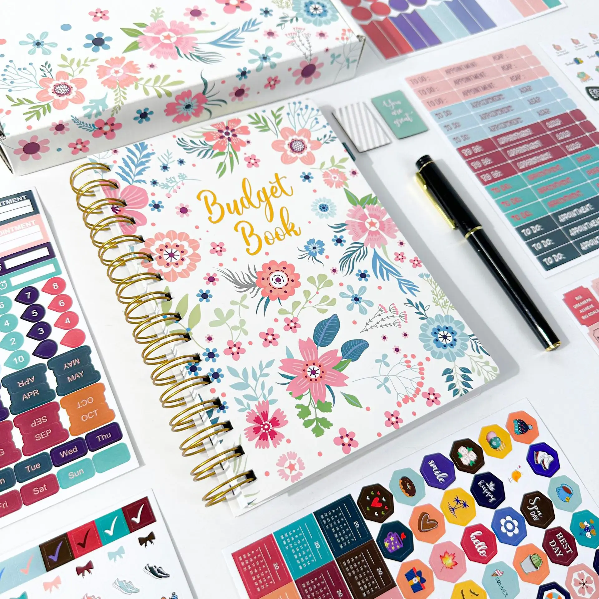 OEM Creative Gift Set Stickers Bill Tracker Budget Saving Book Money Organizer Planner