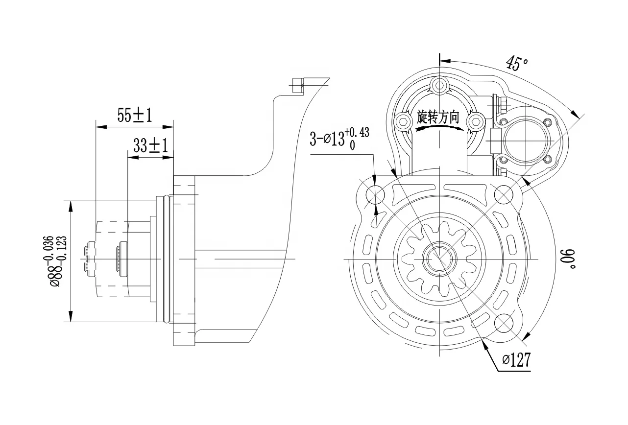 QDJ2943D-1 24V 7.5KW 11T 4M gear reduction starter motor YUCHAI diesel engine parts  M3400-3708100G for Chinese Truck