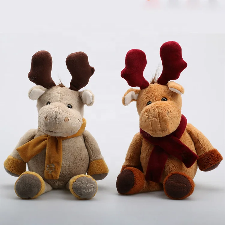 Import plush christmas ornaments gift toy moose stuffed animal from china gift factory directly