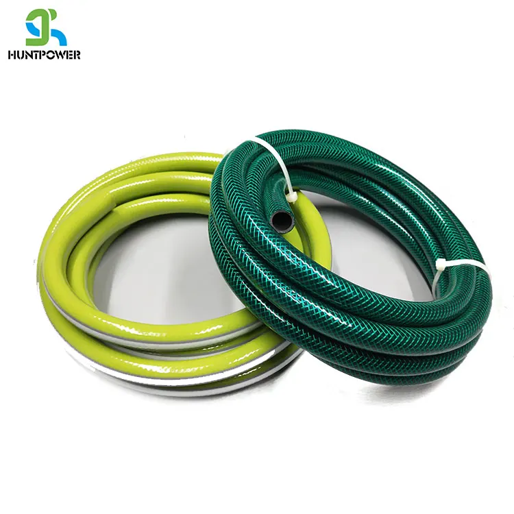 Soft Reinforced 3 Layer Yellow 1 Inch Flexible Braided Pvc Garden Water Hose