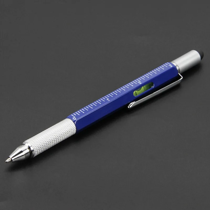 
6 in 1 multifunctional stylus level gift screwdriver metal tool ballpoint pen 