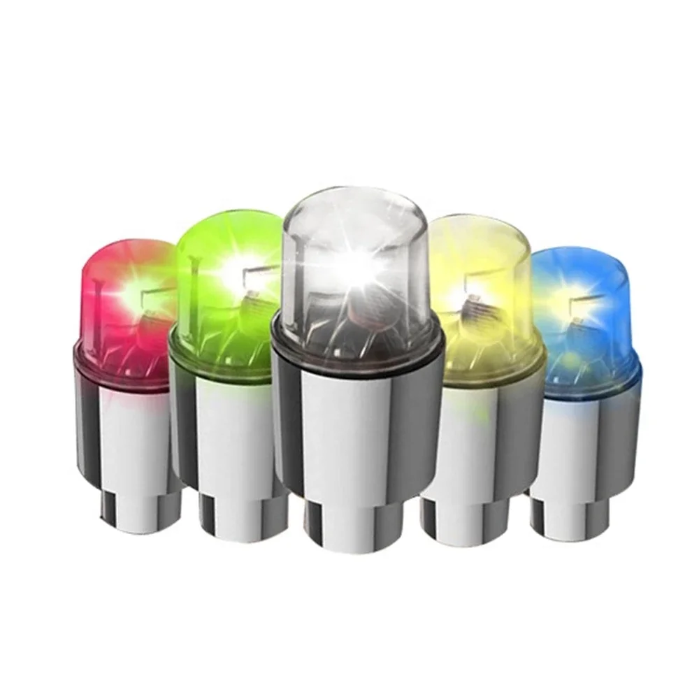 Car Wheel LED Light Moto cycle Bike Light Tire Valve Cap Decorative Lantern Tire Valve Cap Flash Spoke Strobe Neon Lamp
