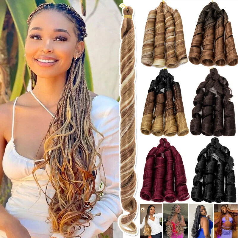 Wholesale French Curl Loose Wavy Hair Braids Ombre Soft Pony Style 22inch 150g Spanish French Curls Braids Hair Extensions