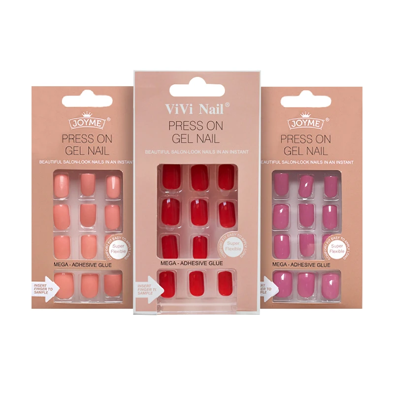 ROSALIND manicure 24pcs/lot multicolor press on false nails tips kits wholesale artificial acrylic fake nails set with nail file