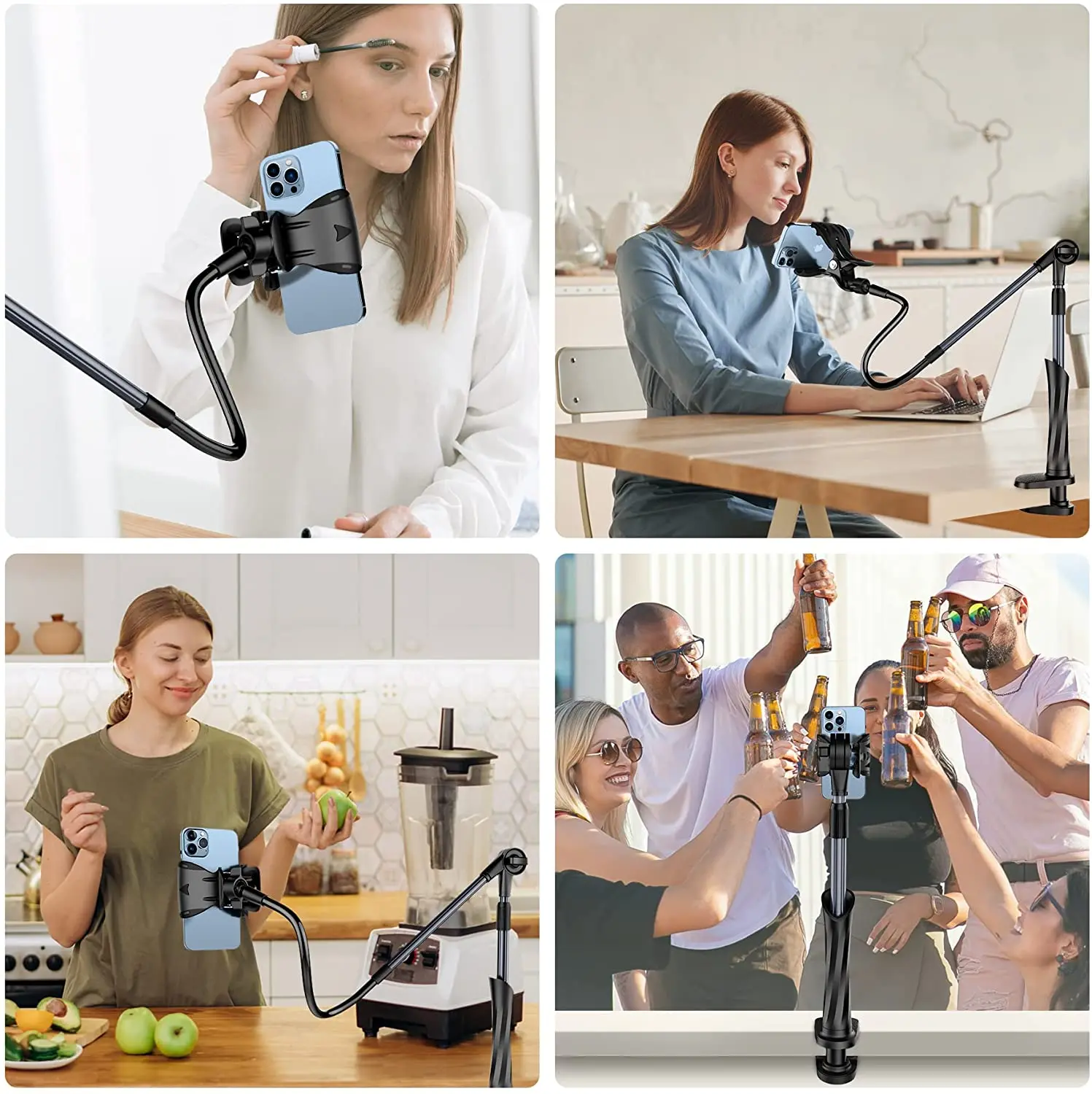 Tablet Holder For iPad Stand Universal Phone Stand Flexible Long Arm Rotating Mount for Bed, Office, Kitchen, iPhone, pad