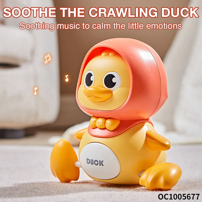 Soothing doll early education toy singing and dancing electric small duck climbing toy light up ducks toy for baby