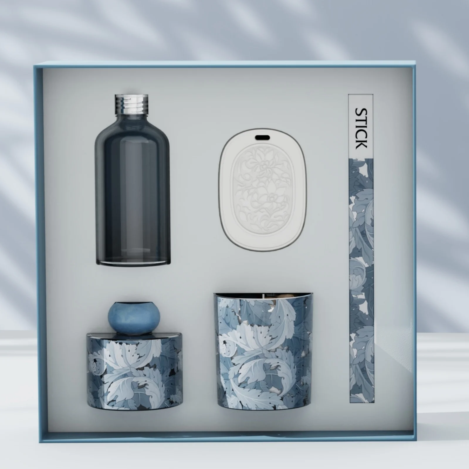 C&H European Elegant Round Circle 100ml 8oz Candle & Reed Diffuser Luxury Decal Glass Bottle Customized Logo Decoration Sets