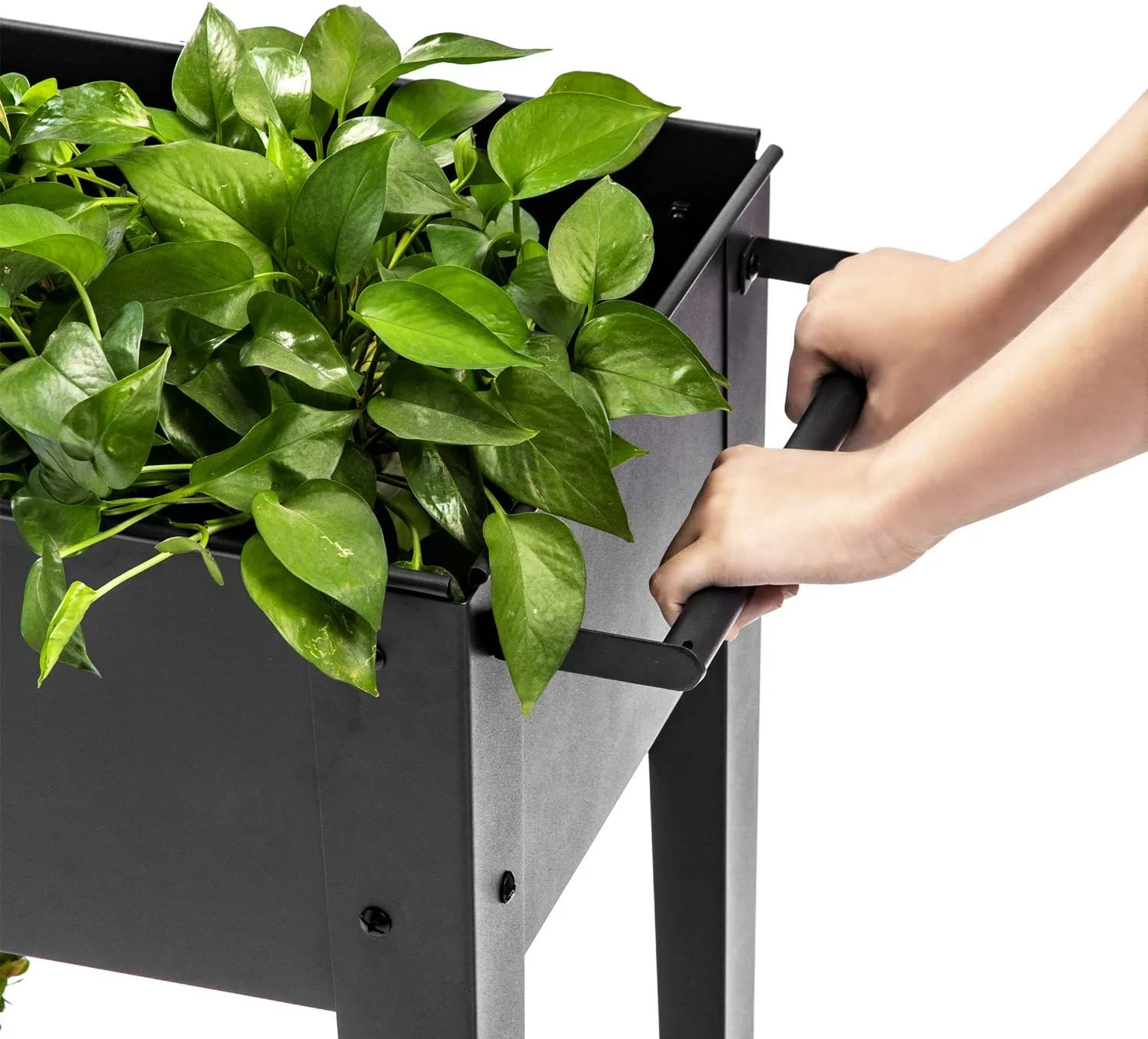 Mobile Metal Raised Garden Bed   Legs Wheels Elevated Tall Planter Box with Shelf for Indoor Outdoor Vegetable