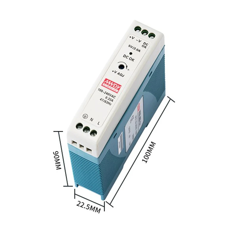MDR-10 series 10W 5V/12V/15V/24V DIN RAIL USP MEAN WELL SMPS SWITCHING POWER SUPPLY