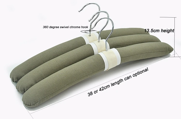 
High quality ramie cotton fabric padded coat wedding/formal dress hanger 