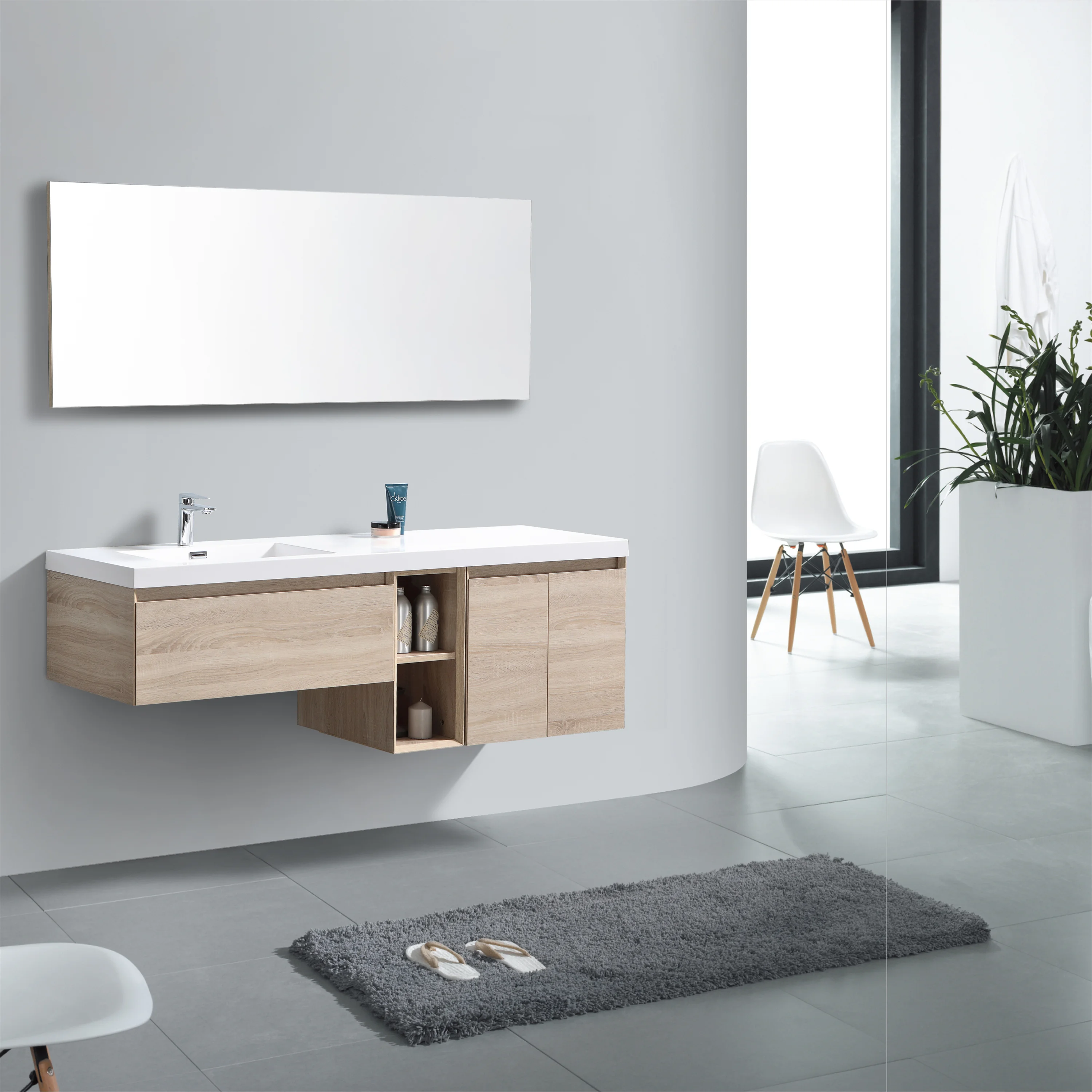  Customized Design Bathroom Cabinet With Mirror Modern with Integrated