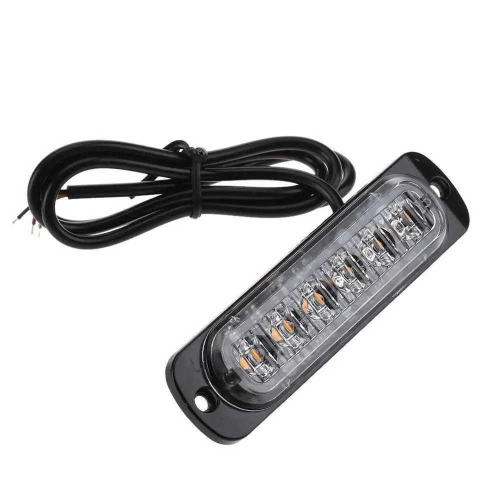 12V 24V Safety warning side light surface mount 6LED super slim LED mini strobe light for car truck
