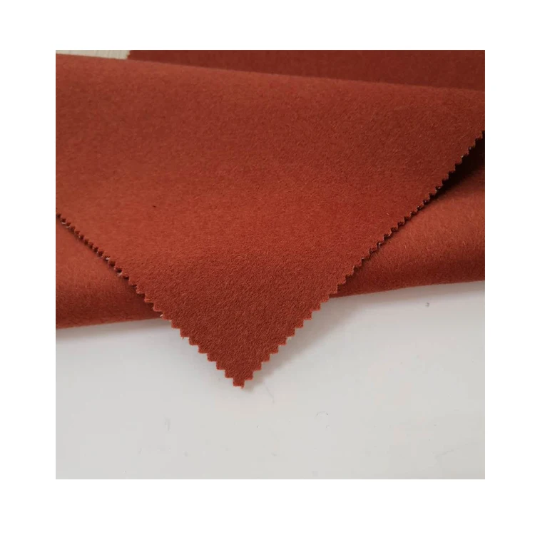Высококачественная оранжевая двухсторонняя тканая 100% шерстяная ткань для зимнего костюма и одежды