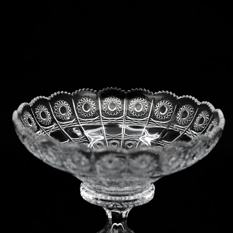 17PK large crystal glass decoration bohemia style fruit bowl