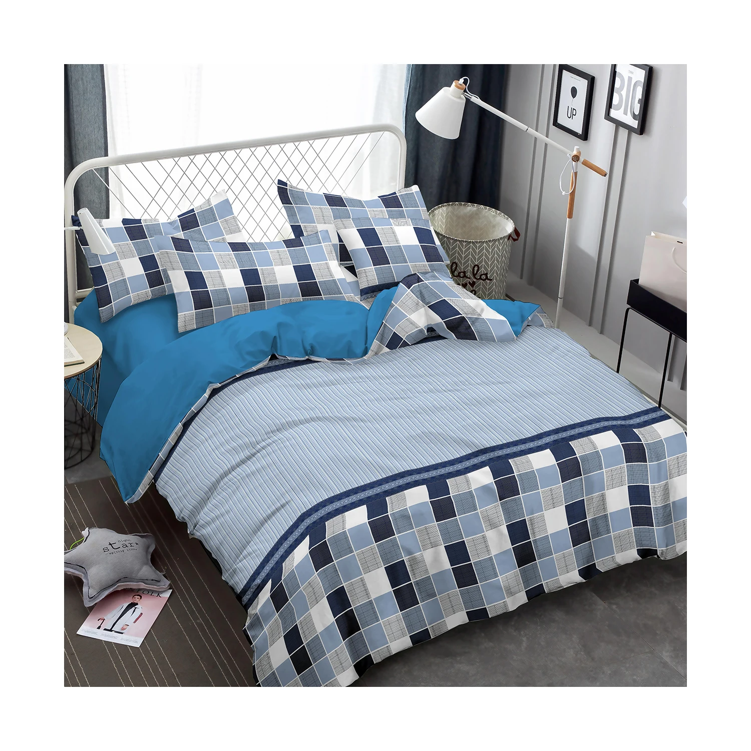 100% polyester pigment printed high quality low price bedsheets fabric roll