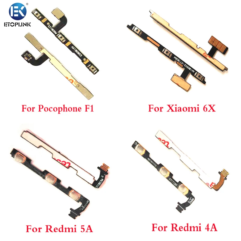 Replacement Power flex cable for xiaomi A1 / 5X / 5S / 6 / 6X / A2 Power On Off Volume Switch Side Button Key Flex Cable
