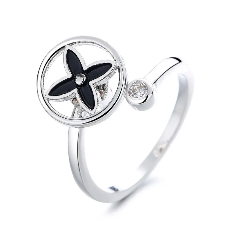 new design girls women ring jewelry gold plated custom rotating crystal adjustable fidget anxiety spinning ring